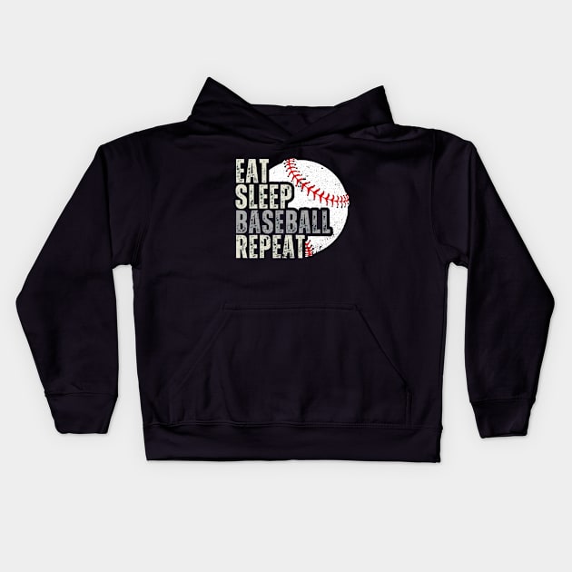 Eat Sleep Baseball Repeat Funny Baseball Player Kids Hoodie by MetAliStor ⭐⭐⭐⭐⭐